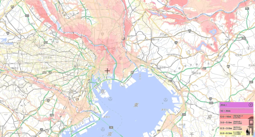 東京都の洪水・内水氾濫ハザードマップ