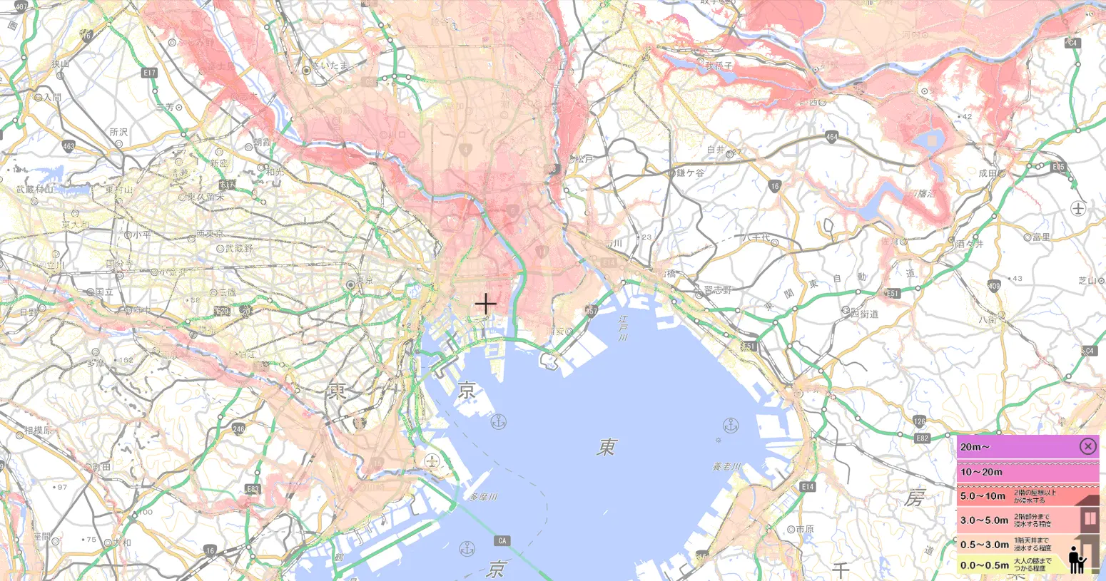 東京都の洪水・内水氾濫ハザードマップ