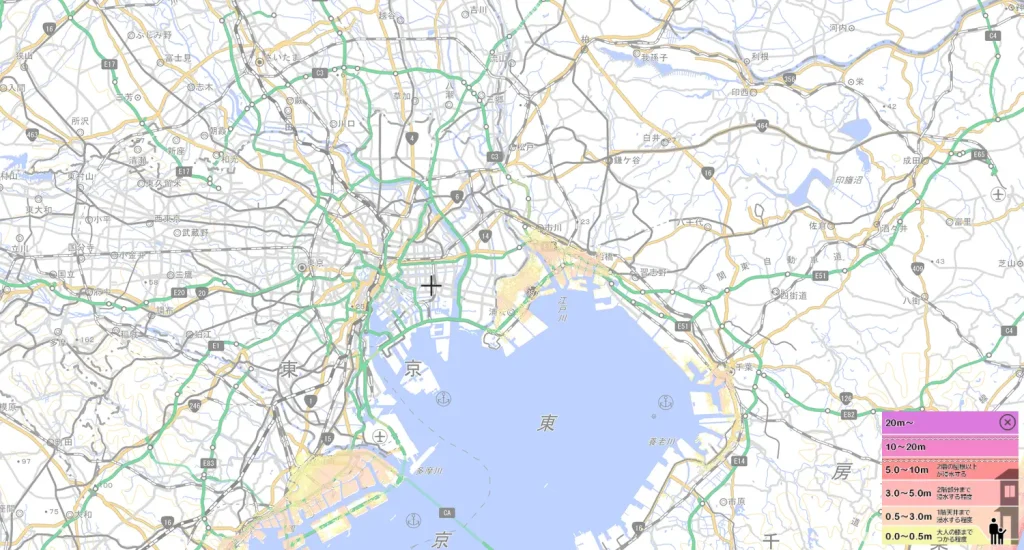東京都の津波ハザードマップ