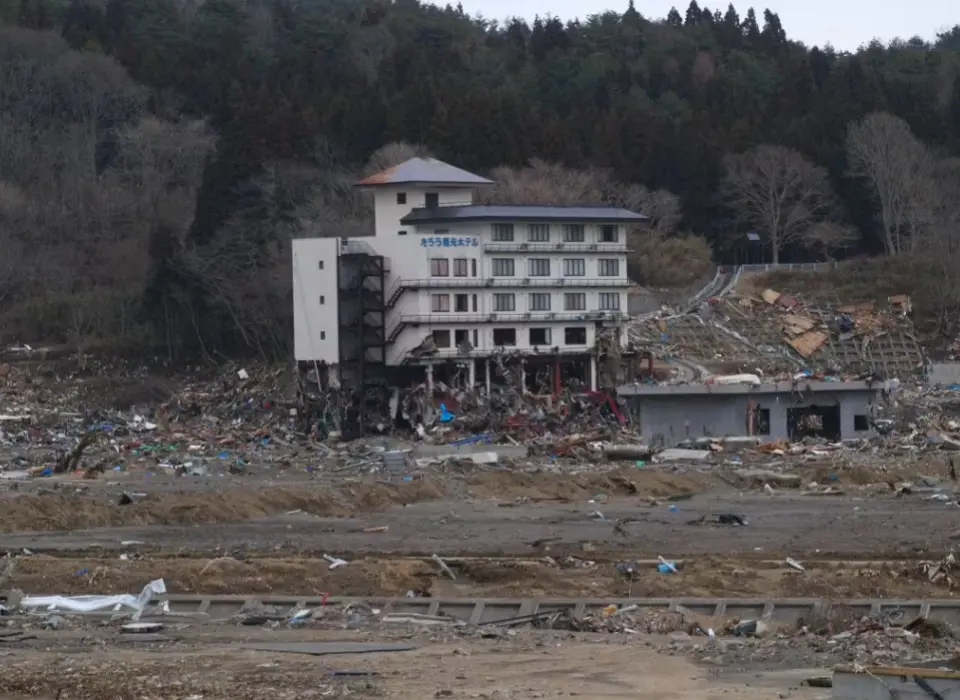 東日本大震災で被災した田老地区のたろう観光ホテル